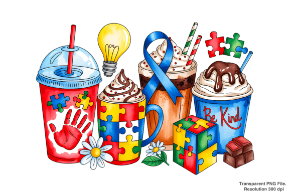 Autism Awareness Day Coffee Cups PNG: Creative Uses