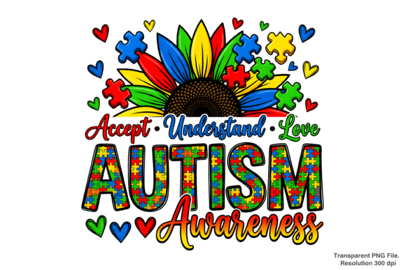 Autism Awareness PNG Puzzle Hearts for Creative Projects