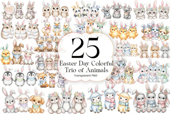 Bring Your Spring Designs to Life with Colorful Easter Animals PNG Clipart