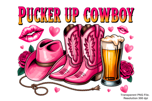 Bringing Western Charm to Life with the Pucker Up Cowboy PNG