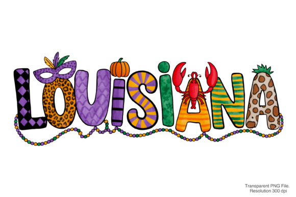 Celebrate with Louisiana LA Mardi Gras PNG