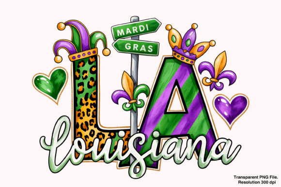 Design with Louisiana Mardi Gras and Western PNGs