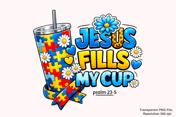 Elevate Designs with Jesus Fills My Cup PNG