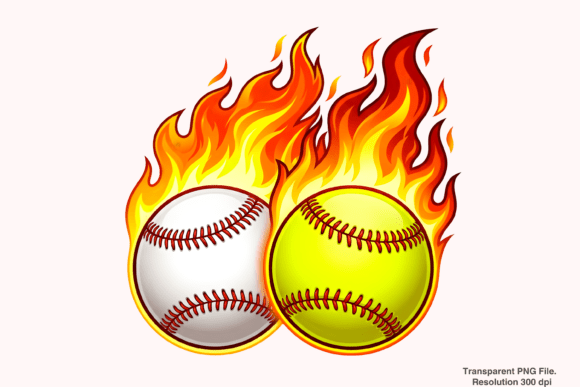 Elevate Your Designs with High-Quality Softball and Baseball PNG Graphics