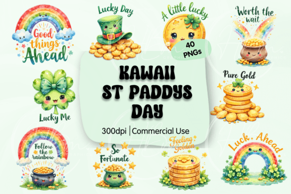 Elevating Seasonal Branding with Kawaii St Paddys Day PNG Clipart