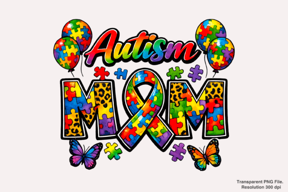 Integrating the Autism Mom PNG and Colorful Puzzle Design into Your Creative Workflow