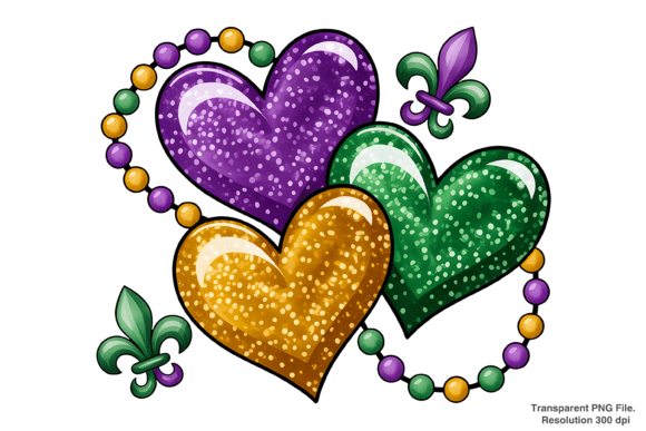 Integrating the Mardi Gras Heart Sublimation PNG into Your Creative Workflow