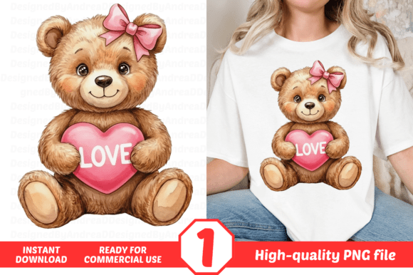 Little Bear with Heart: A Versatile Design for Every Creator