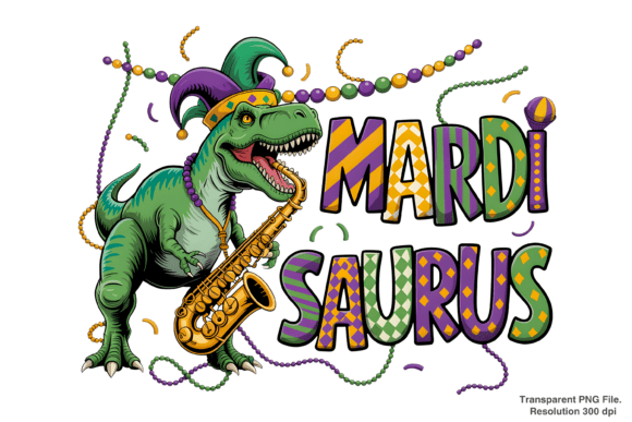 Mardi Gras Dinosaur PNG: Fun Designs for Crafts