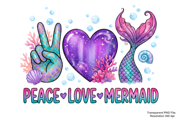 Peace Love Mermaids PNG: A Versatile Design for Creators