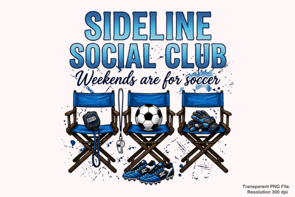 Sideline Social Club: Trendy Soccer PNG for Creators